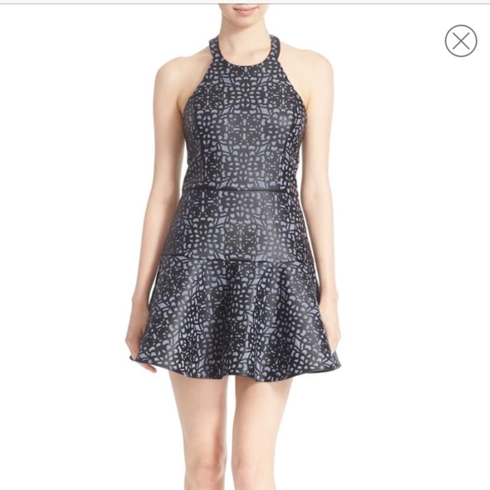 Parker Leona Faux Leather Halter Dress BNWT